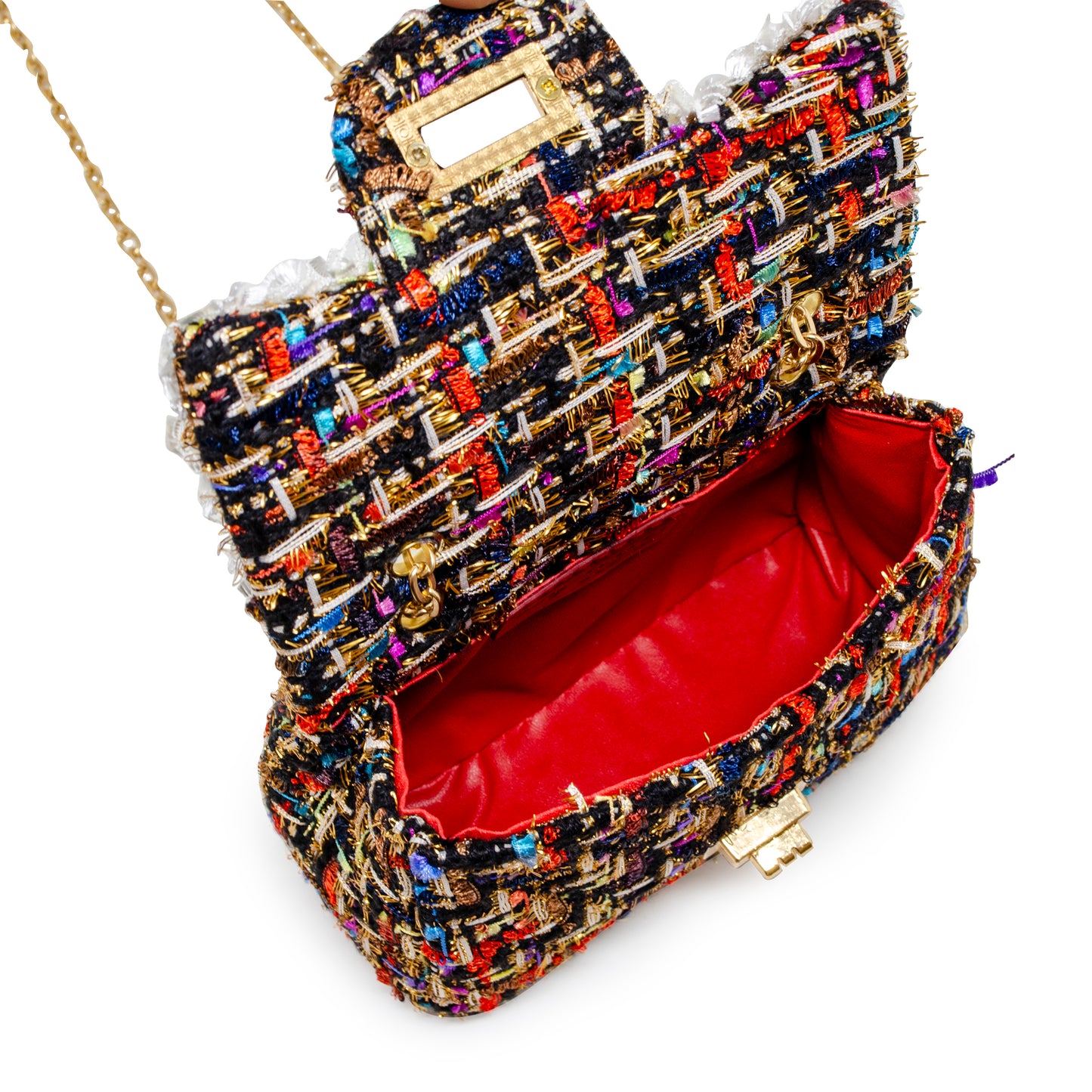 Classic Tweed Pearl Handbag