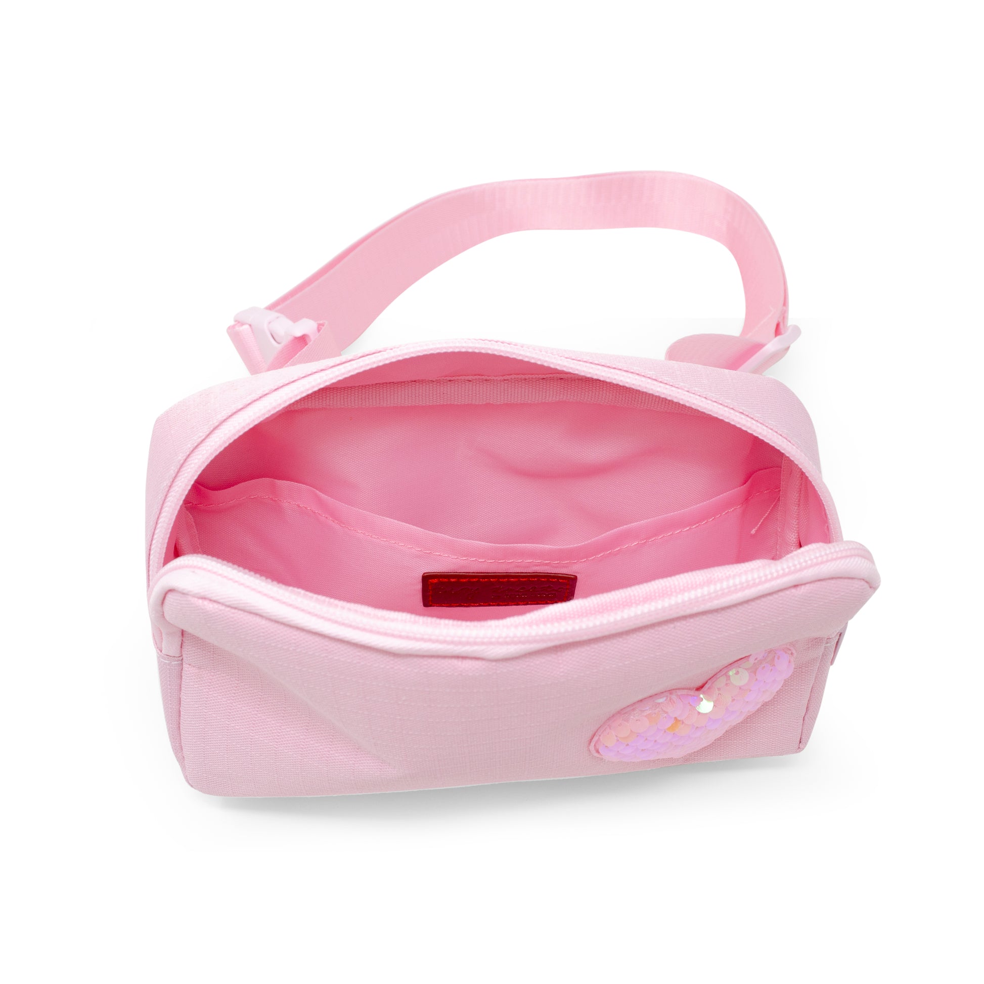 Zomi Gems Sequin Heart Belt Bag for Kids - Pink Inside