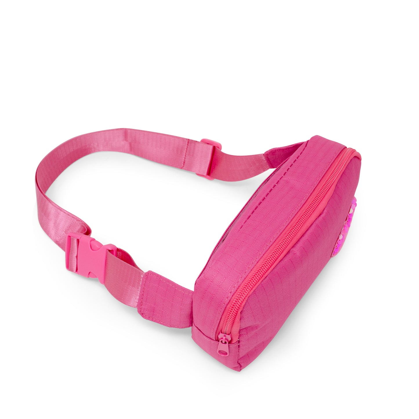 Zomi Gems Sequin Heart Belt Bag for Kids - Hot Pink Top Angle