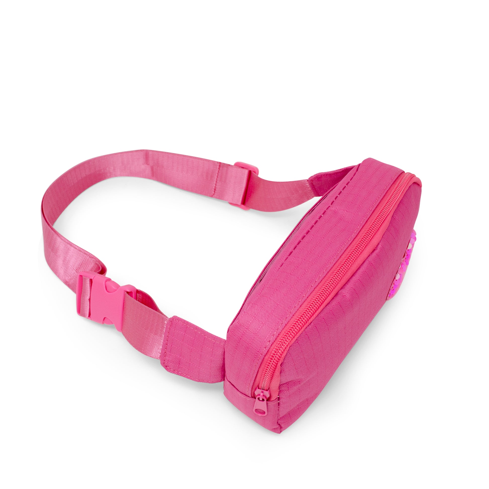 Zomi Gems Sequin Heart Belt Bag for Kids - Hot Pink Top Angle