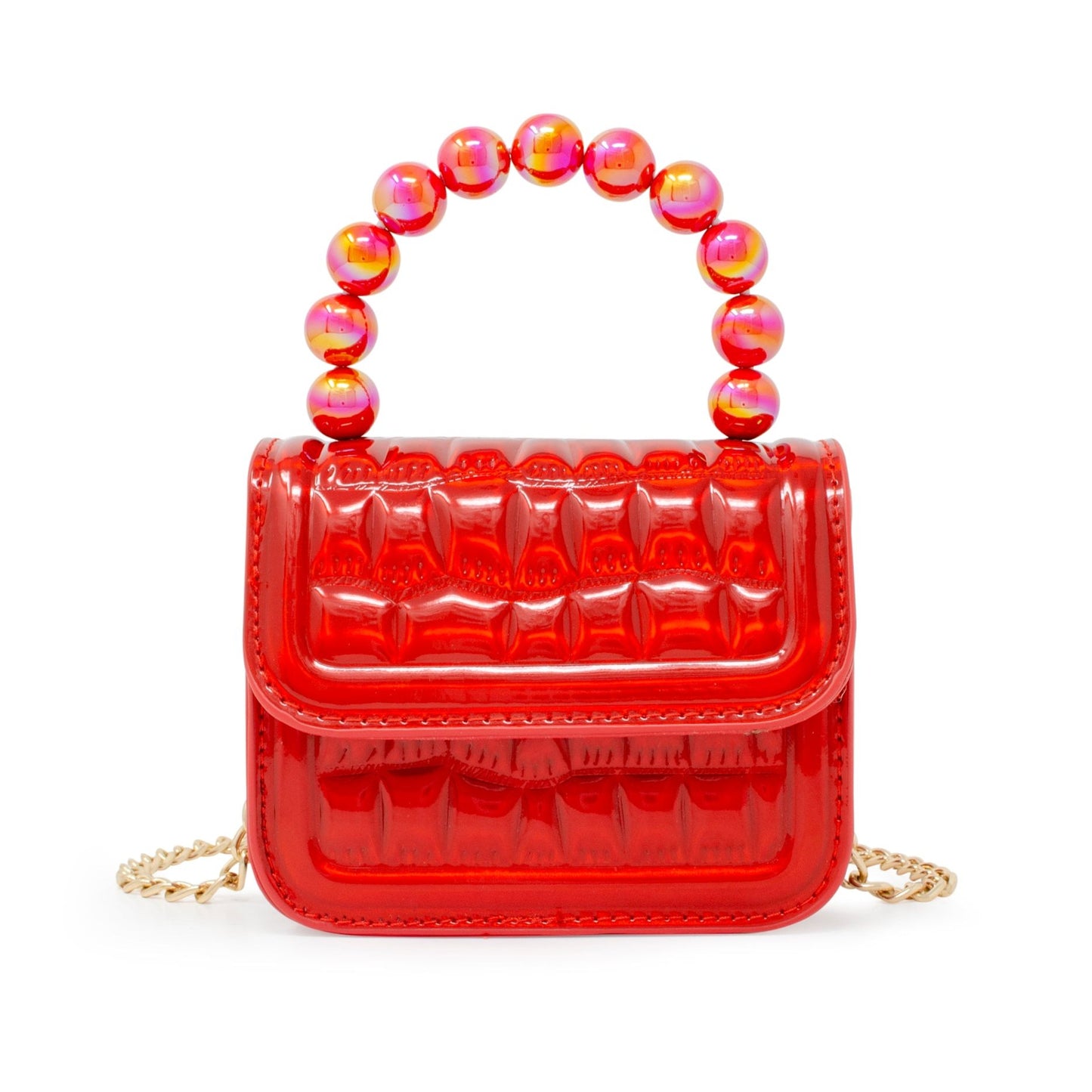 Mini Glam Quilted Pearl Handle Purse