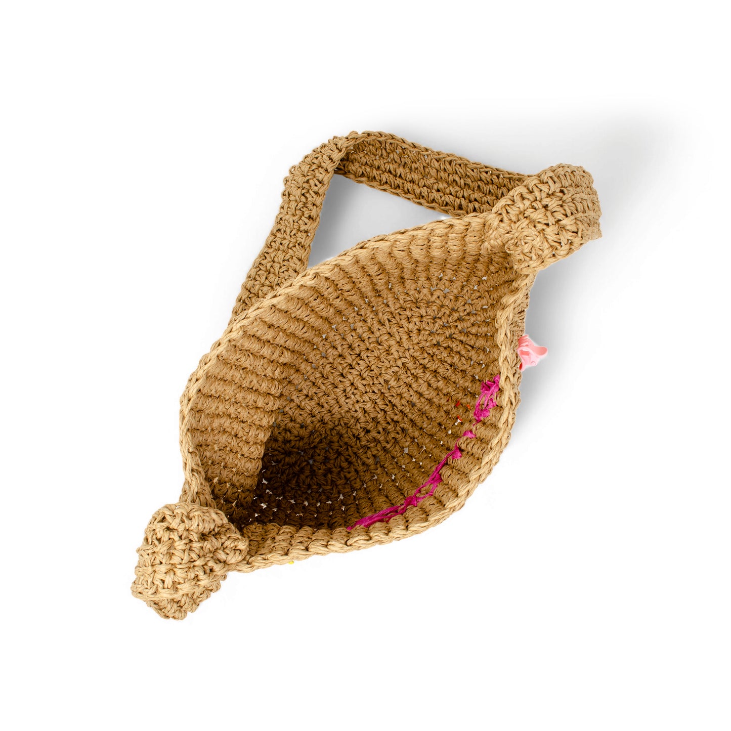 Girls Crossbody Woven Straw Message Charm Tote