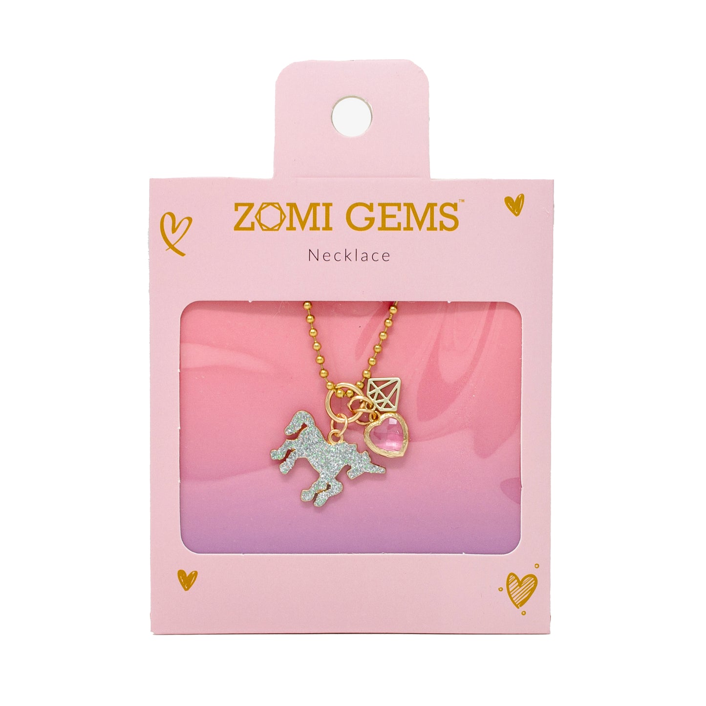 Unicorn Heart Gold Necklace