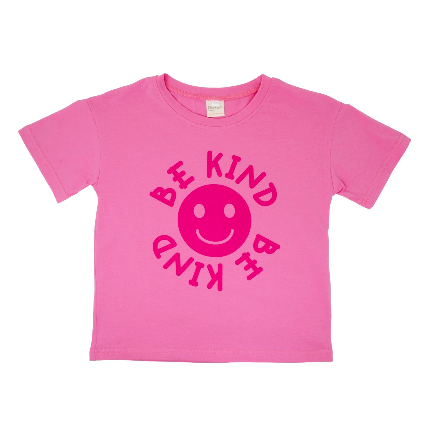 Happy Face Message T-Shirt and Short Set Kids | Hot Pink