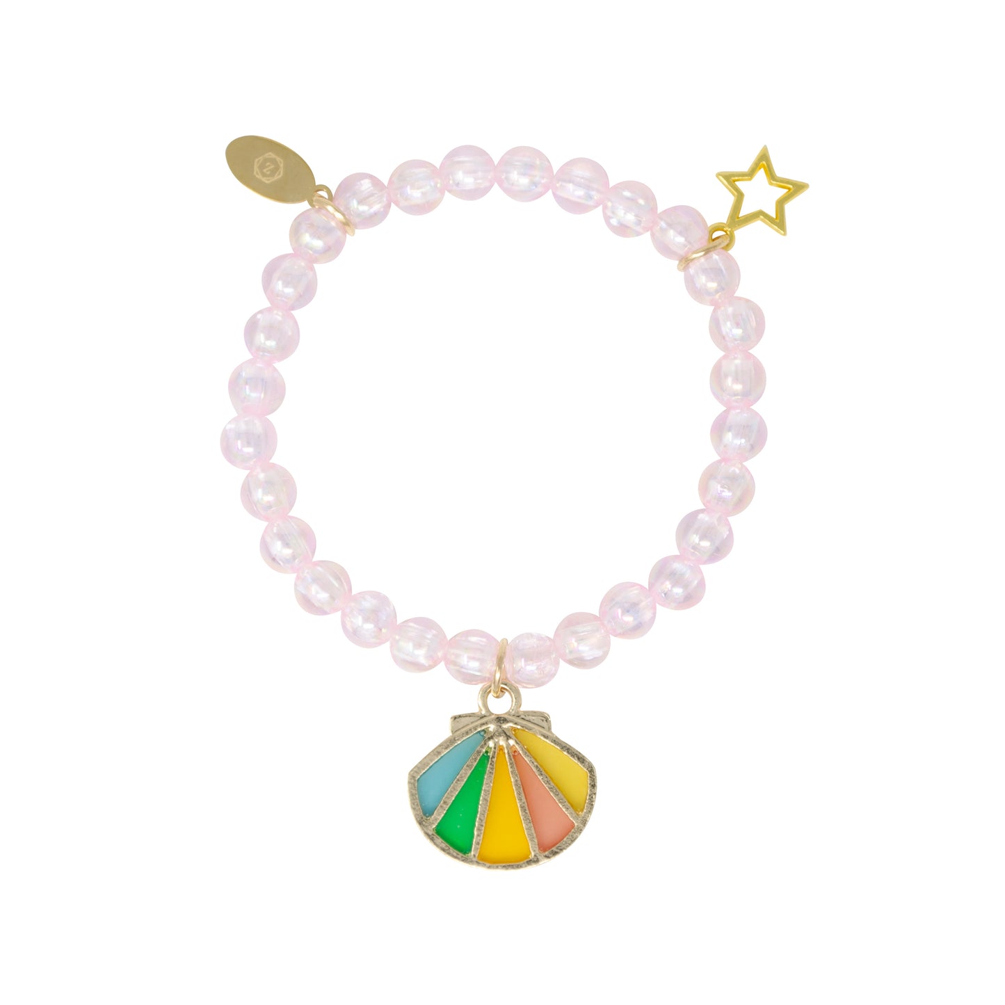 Rainbow Seashell Bead Bracelet