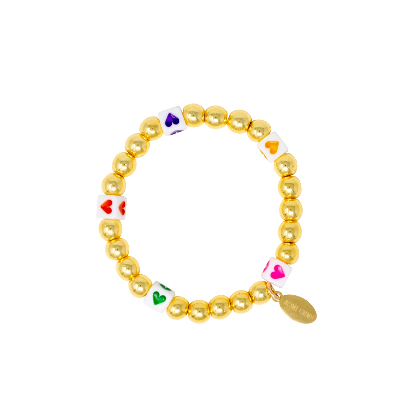 Gold Heart Elegant Bead Bracelet