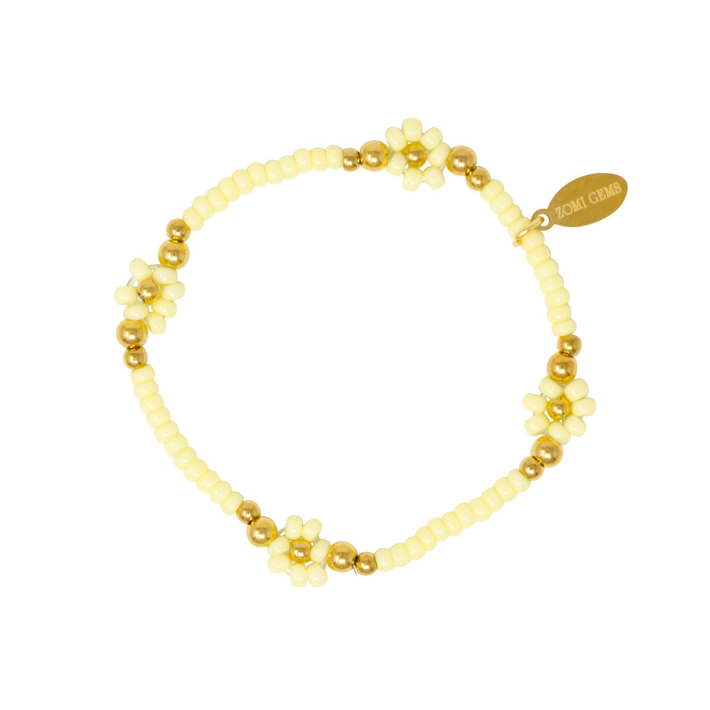 Girl's Tiny Daisies Stretchy Bead Bracelet