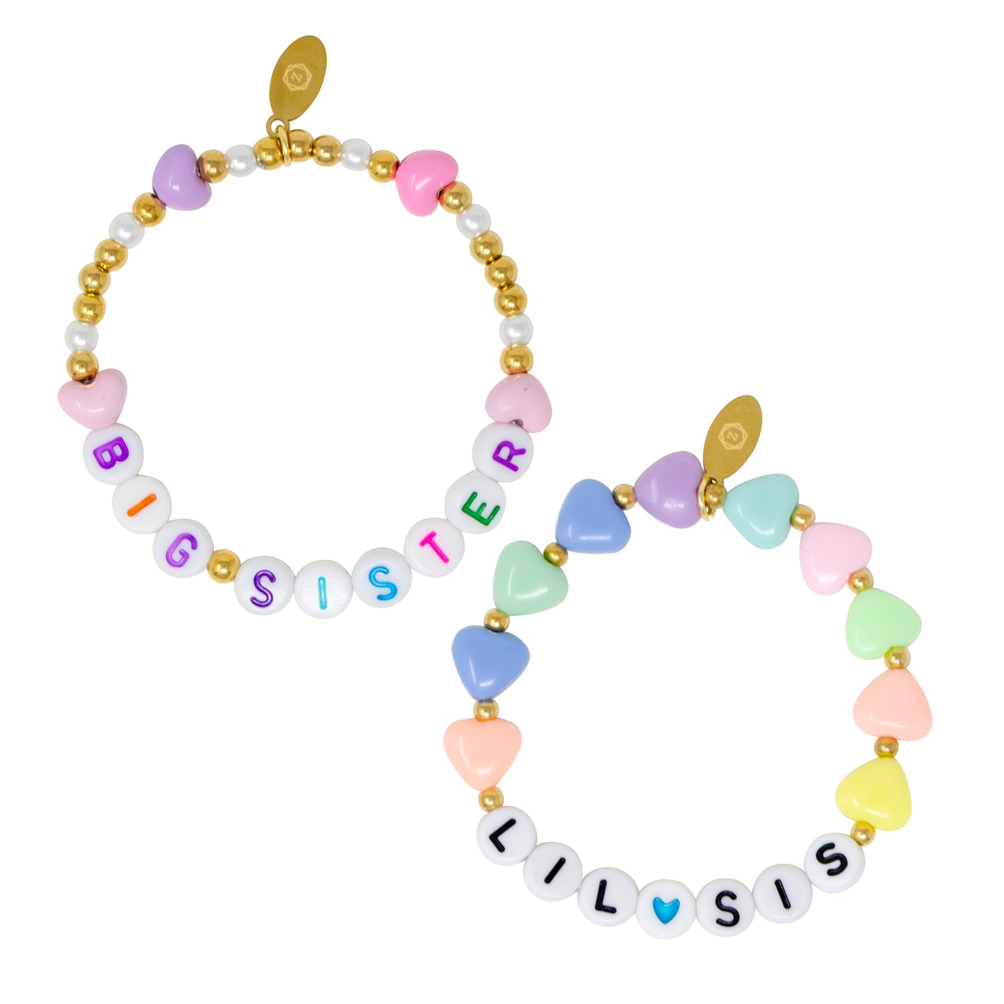 Big Sis/Lil Sis Hearts Bracelet