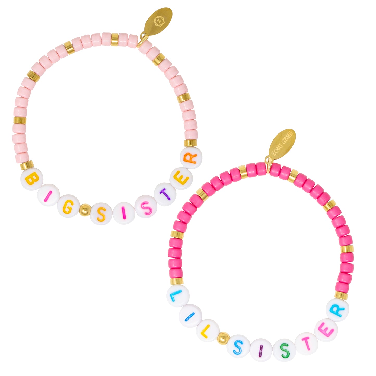 Girl's Big Sis/Lil Sis Stretchy Bead Bracelet Set