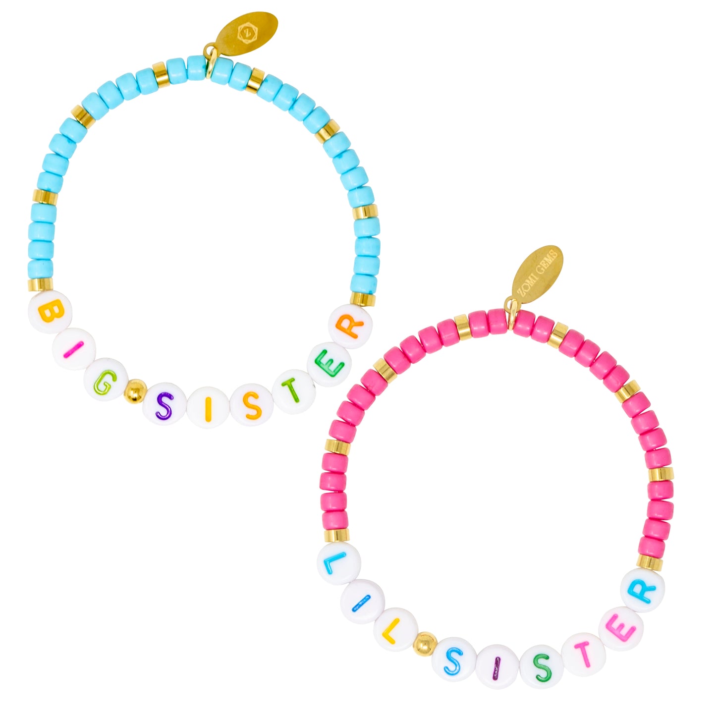 Girl's Big Sis/Lil Sis Stretchy Bead Bracelet Set