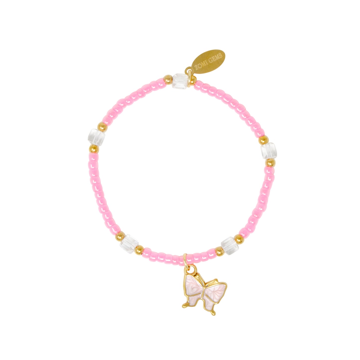 Girl's Butterfly Bead Dainty Bracelet Set