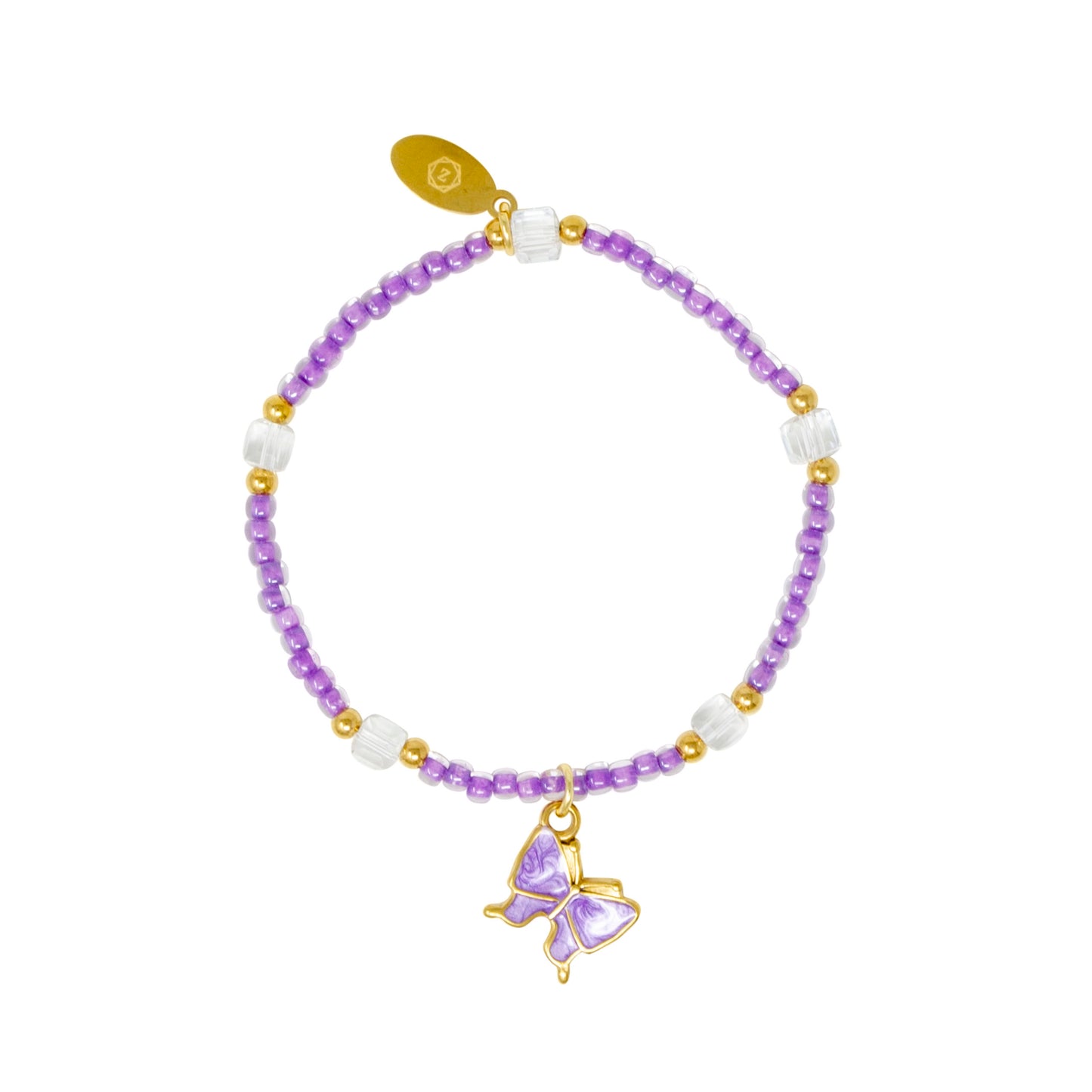 Girl's Butterfly Bead Dainty Bracelet Set