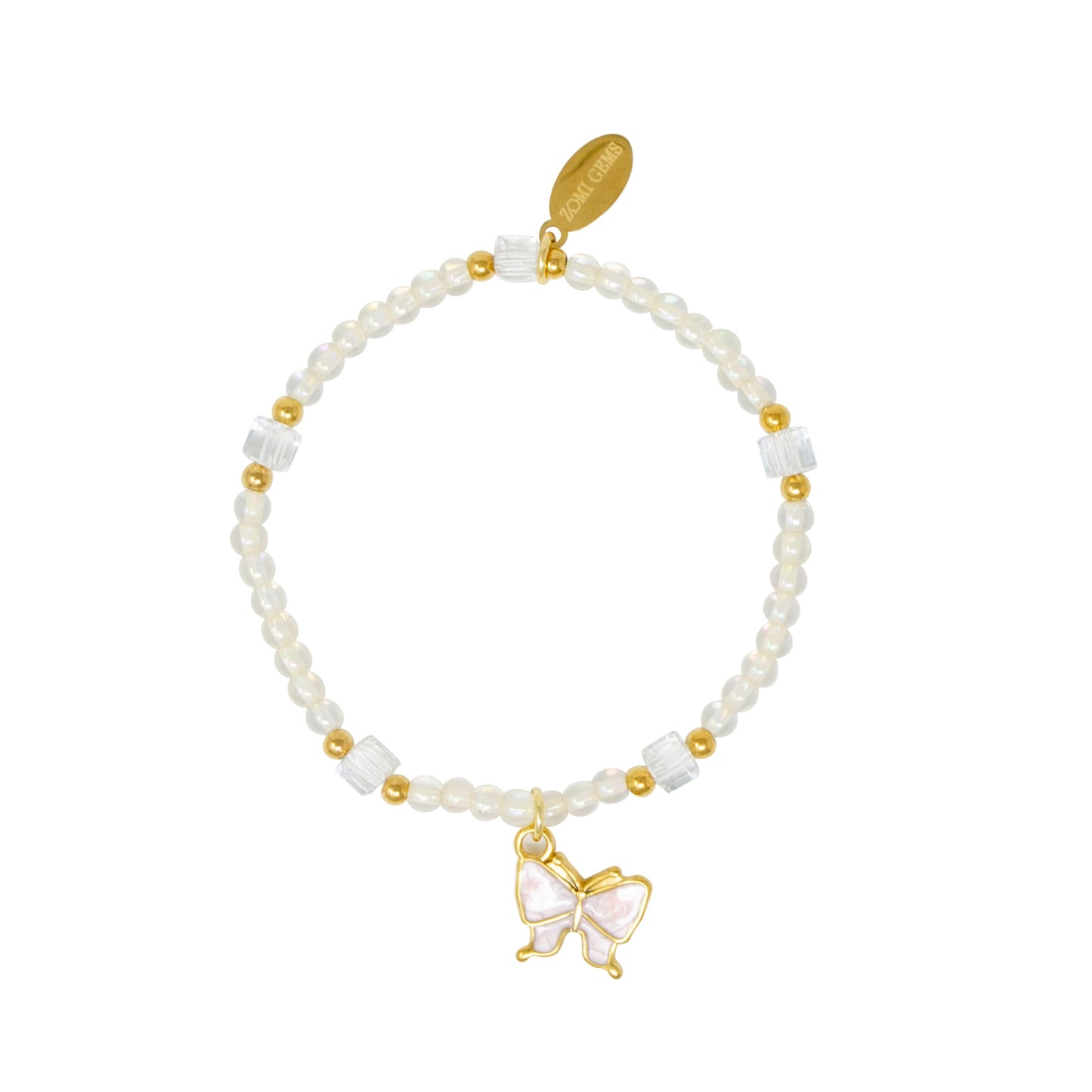 Girl's Butterfly Bead Dainty Bracelet Set