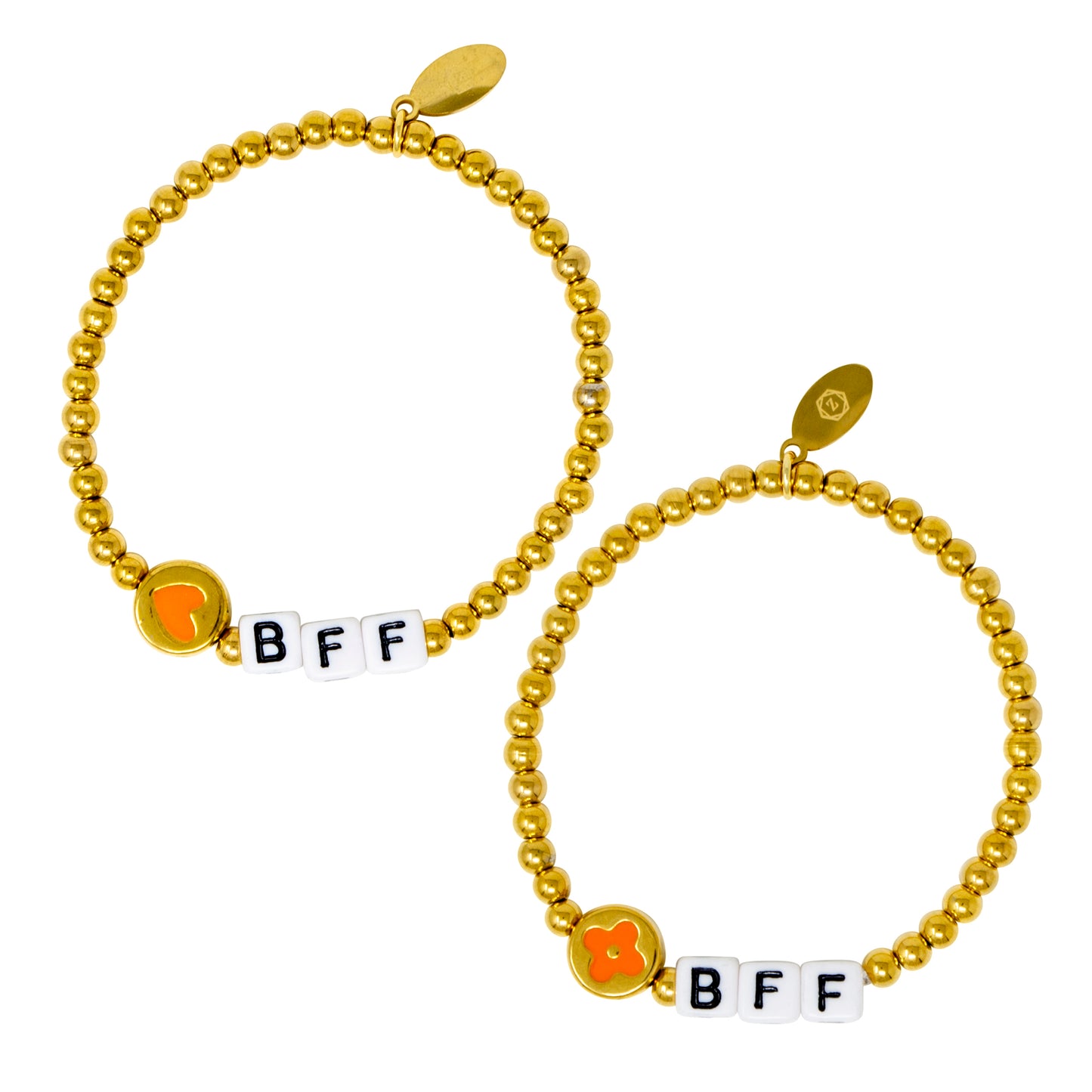 Girl's BFF Butterfly / Heart Bead Bracelet Set