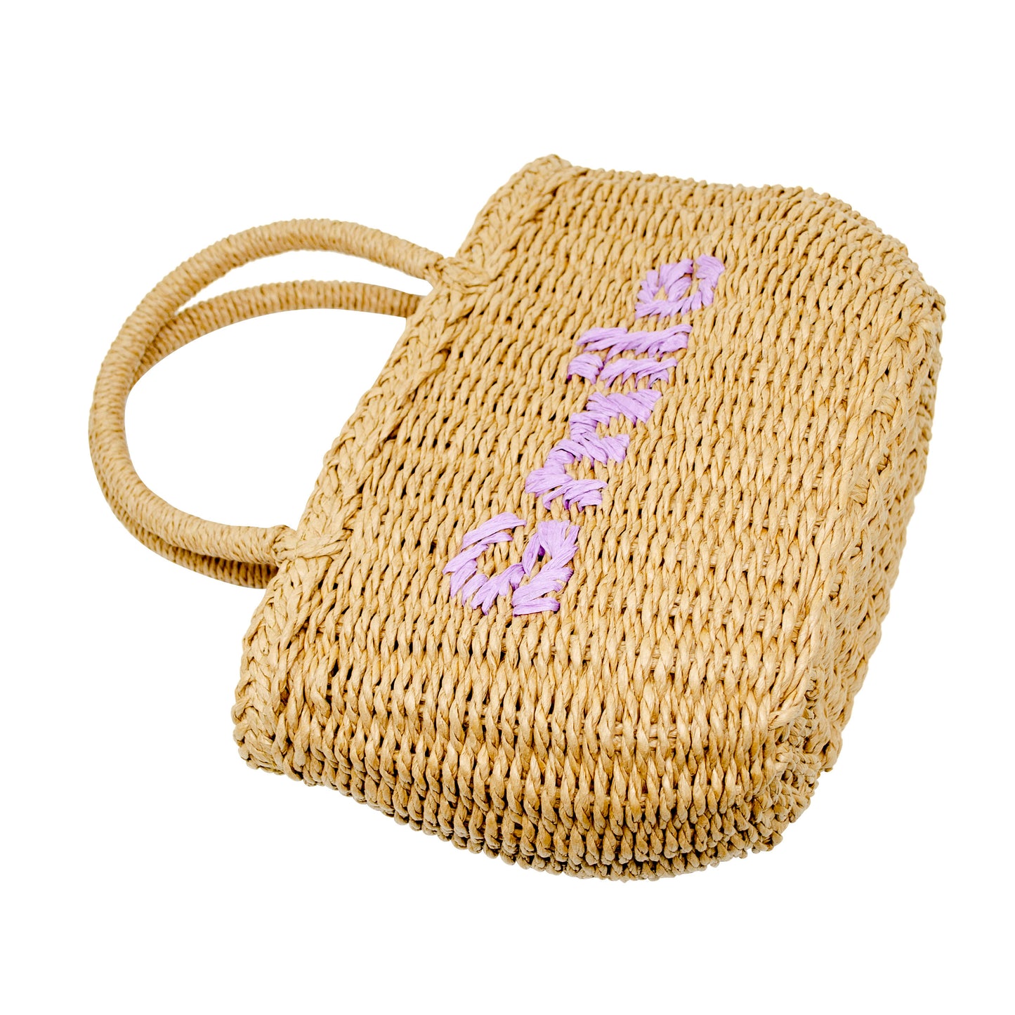 Girls Wicker Basket Message Handbag