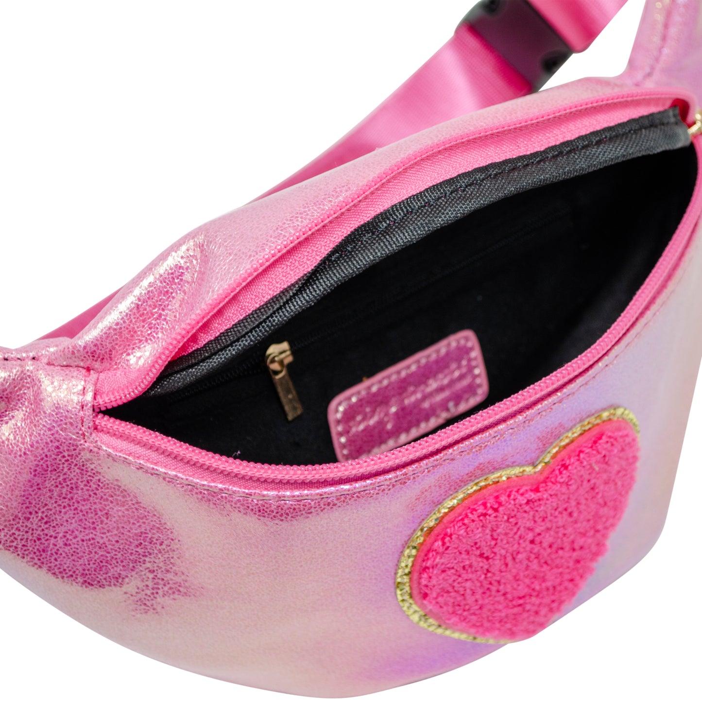 Shiny Heart Patch Sling Bag