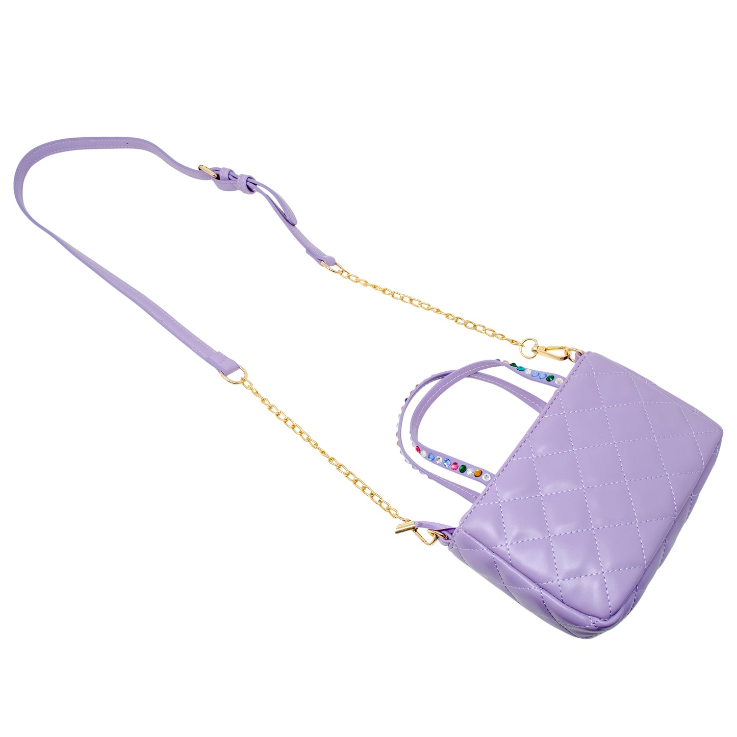 Quilted Rhinestone Tote Bag