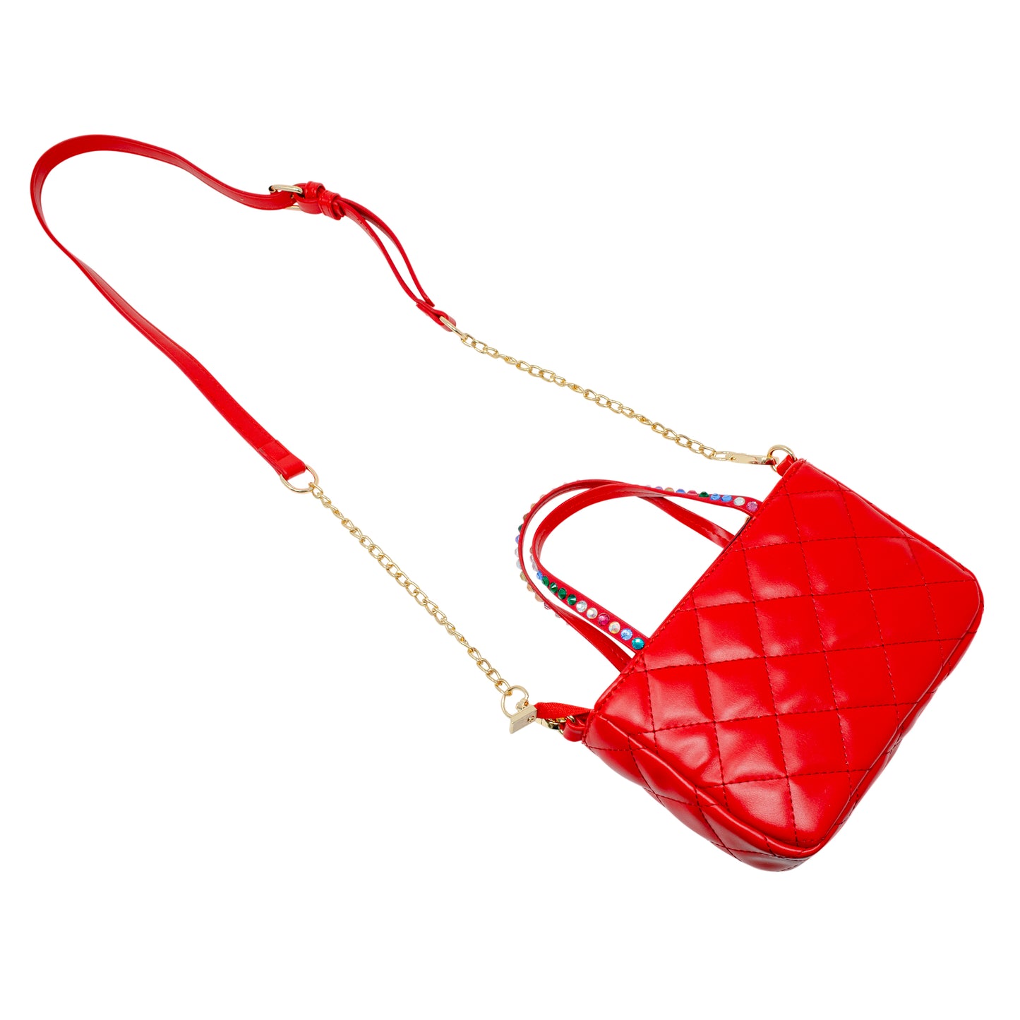 Quilted Rhinestone Tote Bag