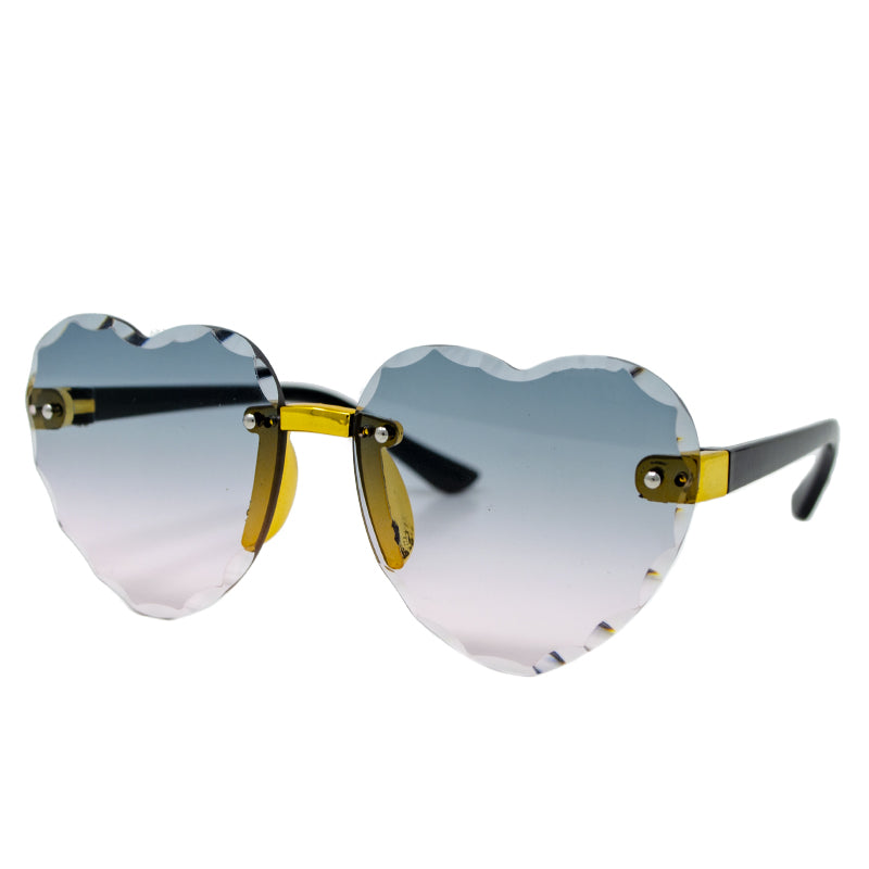Frameless Heart Black Sunglasses