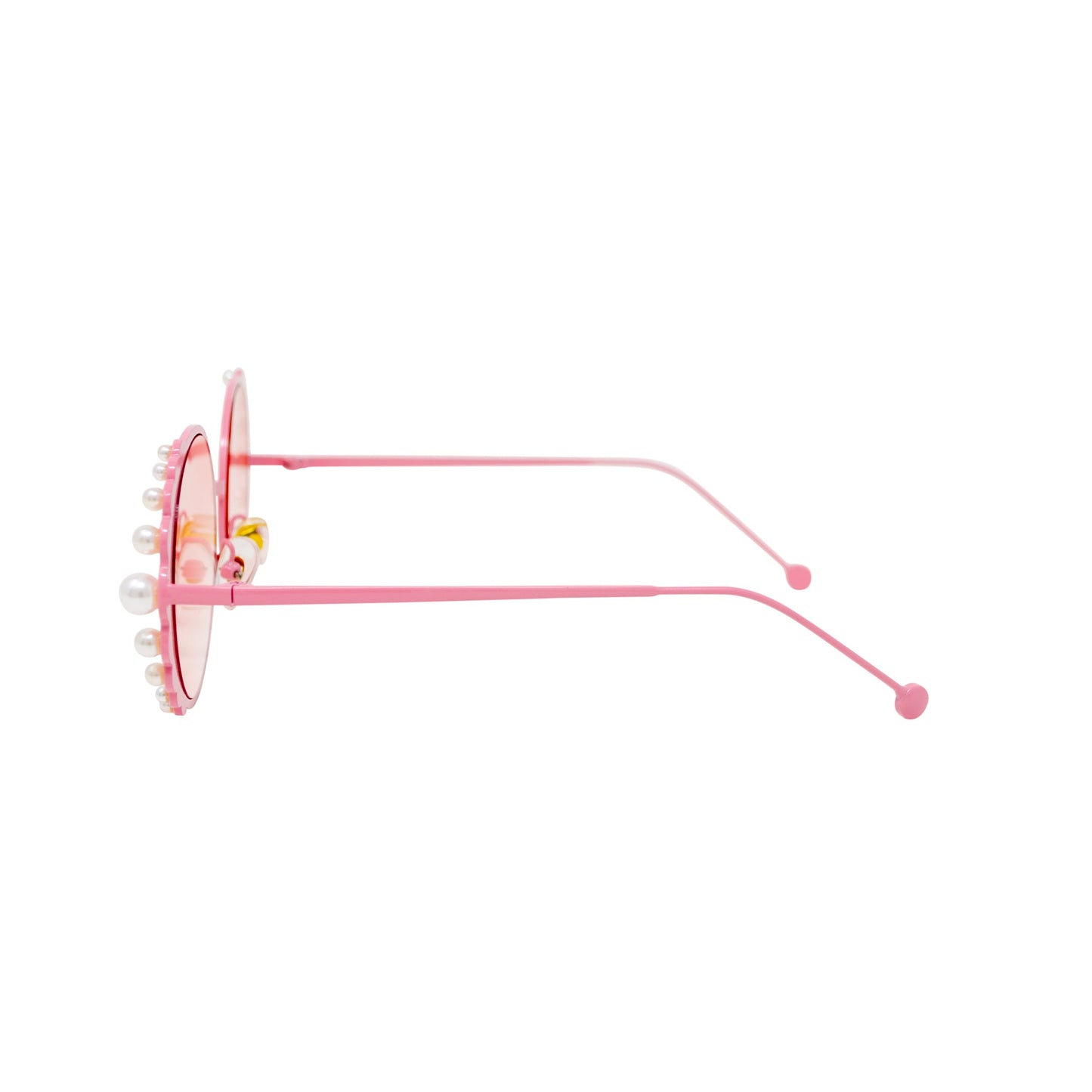 Pink Round Pearl Sunglasses
