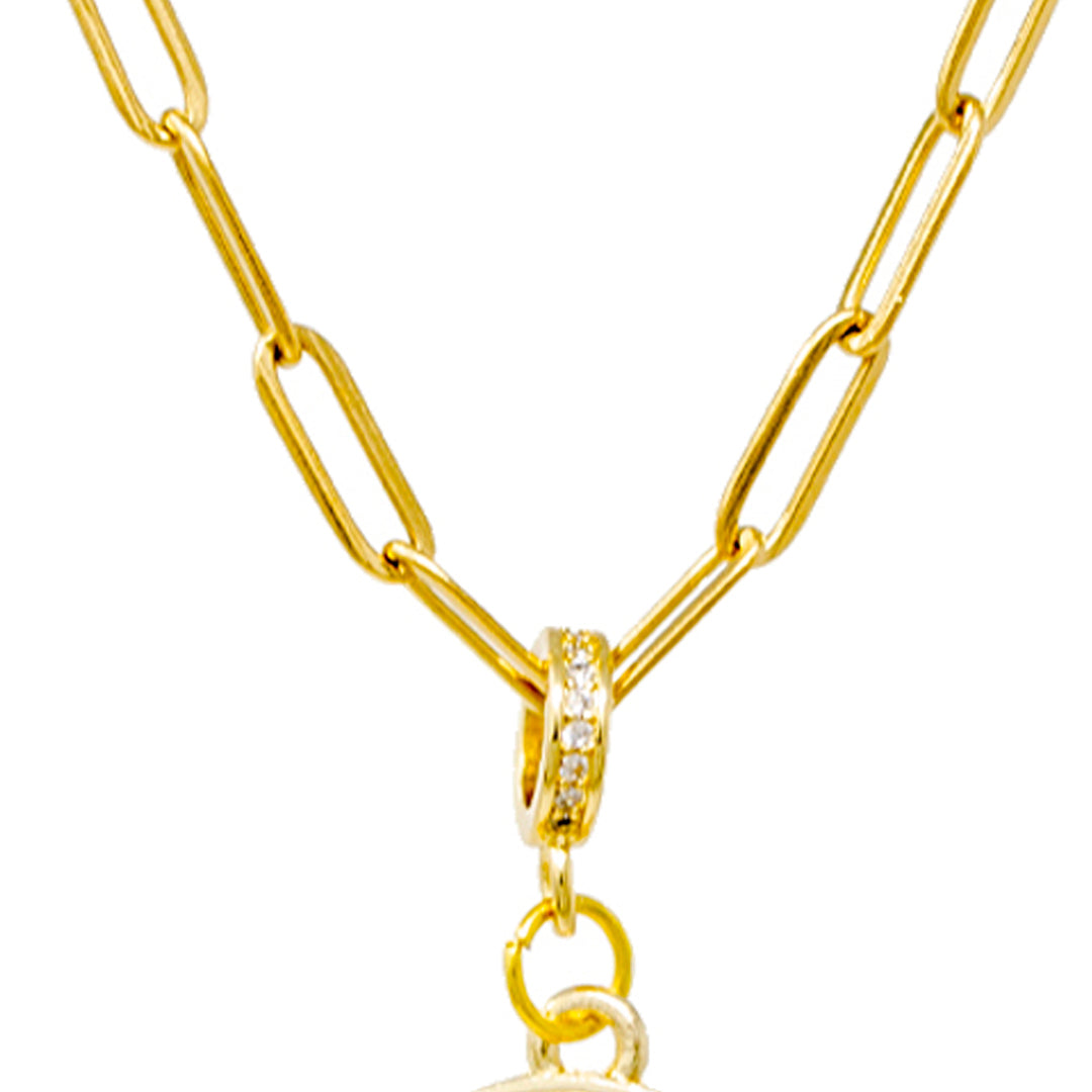 Girl's Happy Face Emoji Paperclip Necklace