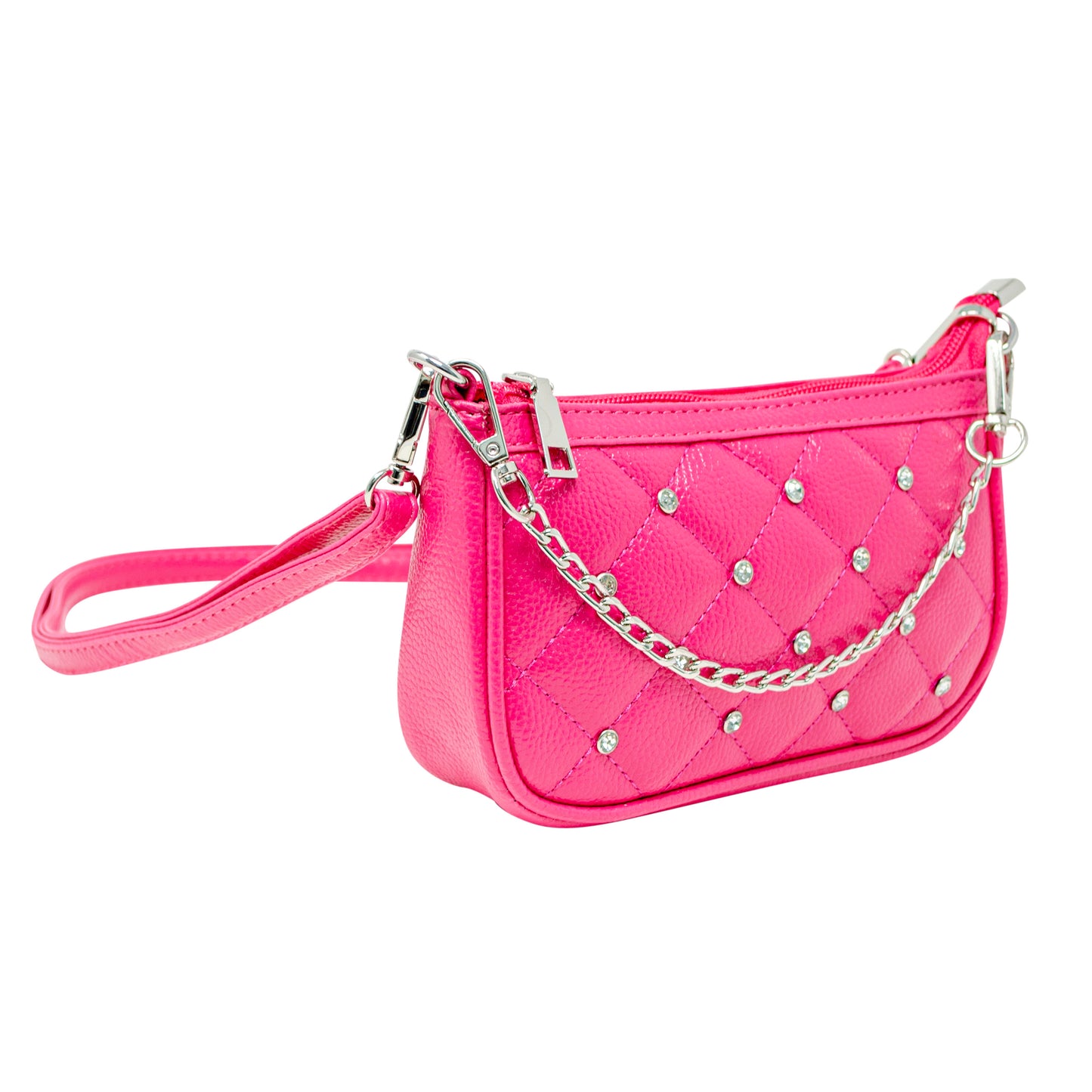 Girl's Quilted Leather Stud Clutch