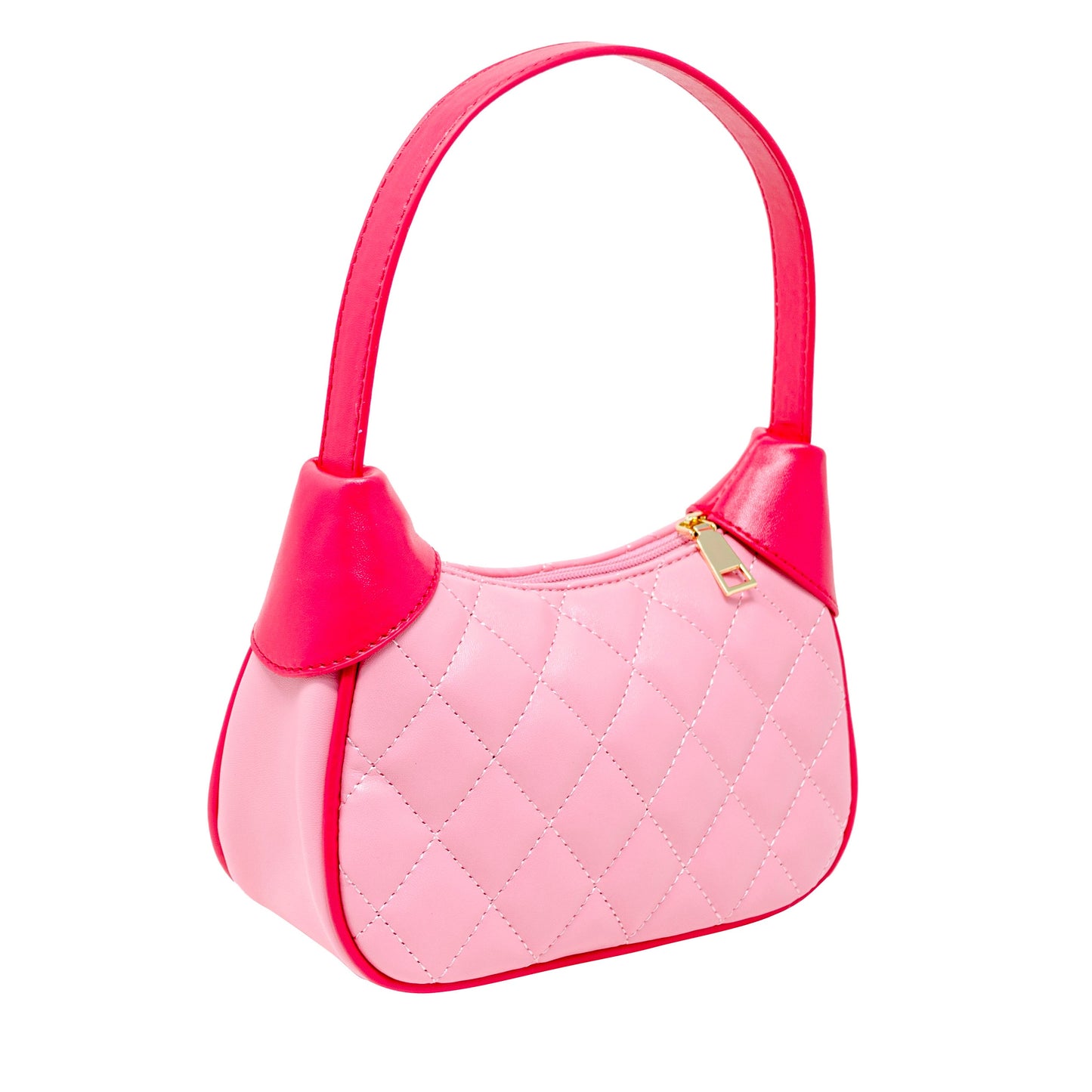 Girl's Quilted Leather Zip Top Handbag