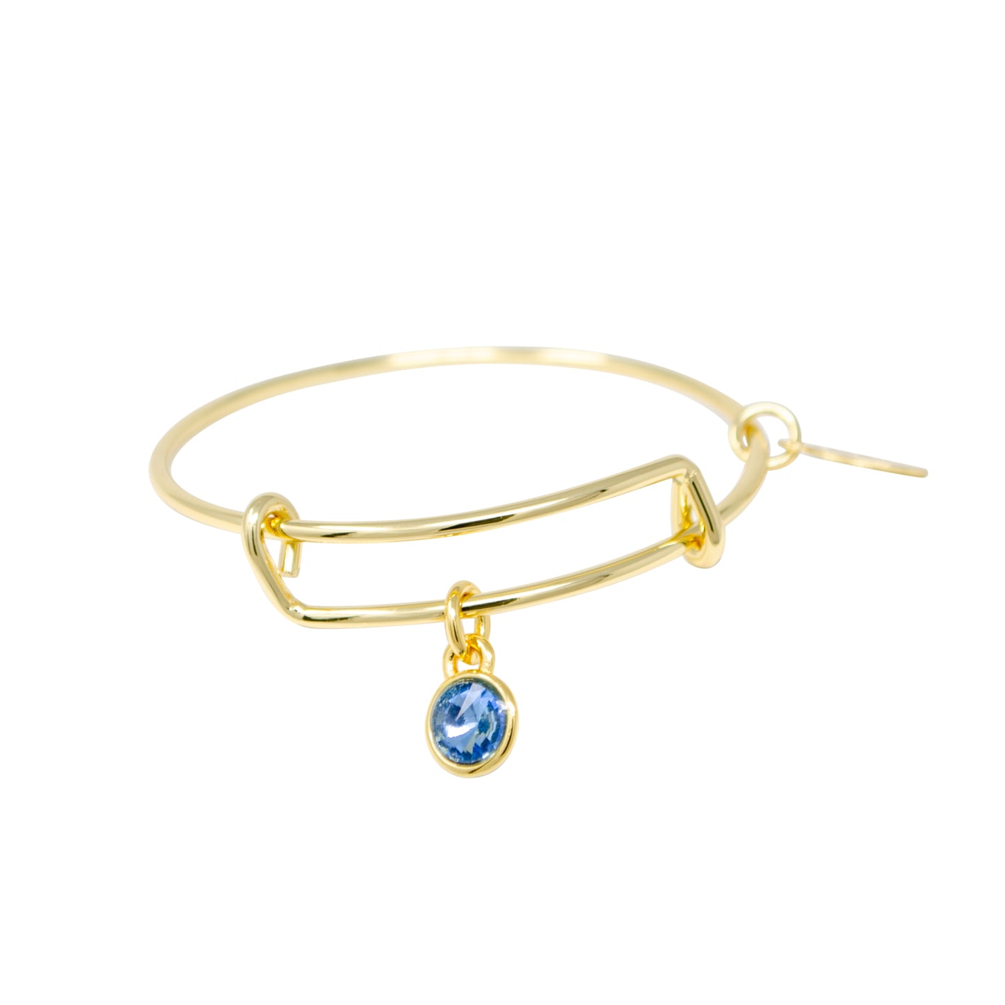 March Birthstone Bangle Bracelet