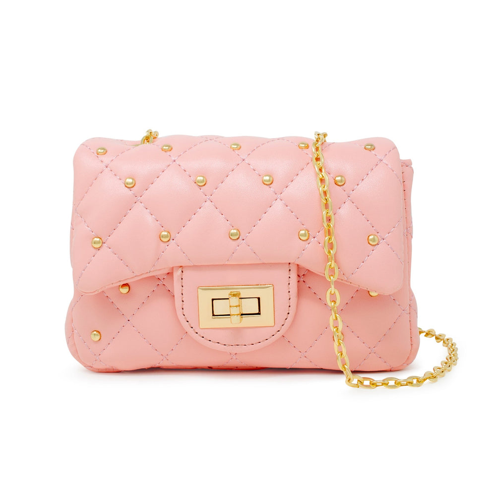 Zomi Gems Classic Quilted Stud Handbag in Gold