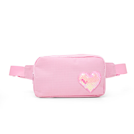 Zomi Gems Sequin Heart Belt Bag for Kids - Pink