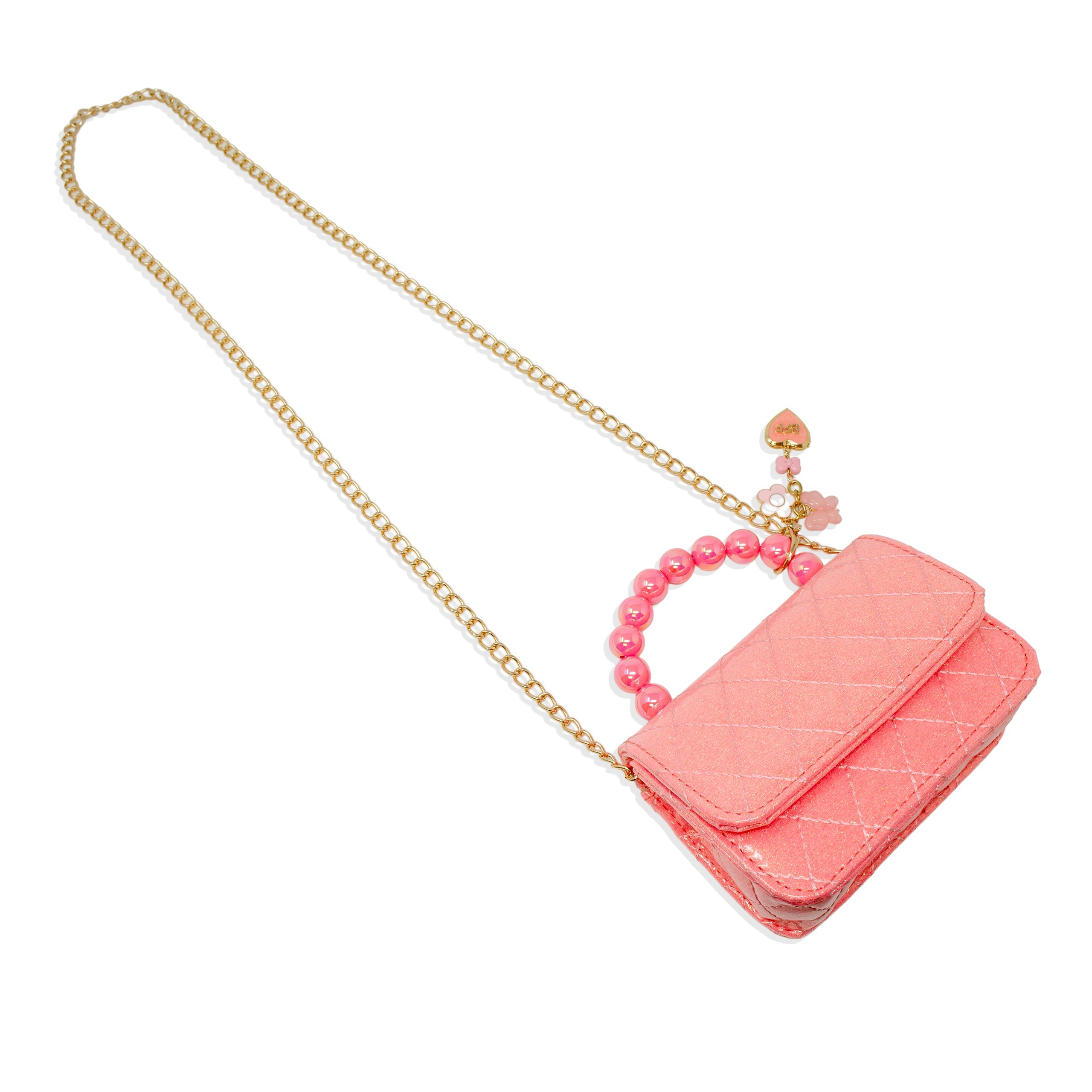 andwang バッグ Bijou Quilted Mini Bag ピンク Quilted BFF Blossom Pearl Handle Handbag