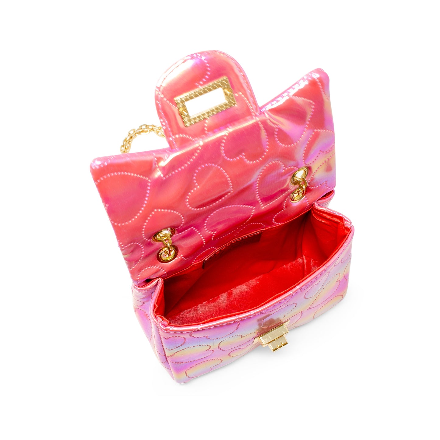 Shiny Dotted Heart Classic Handbag