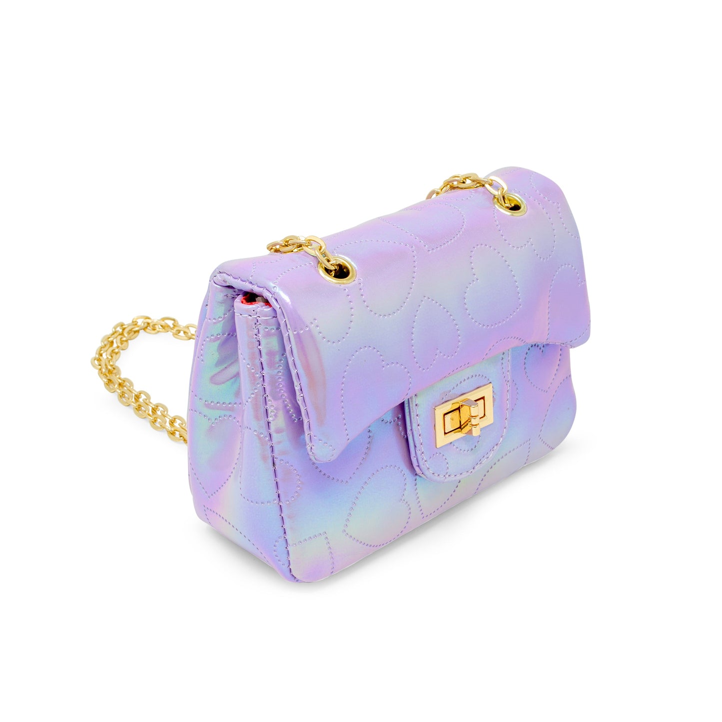 Shiny Dotted Heart Classic Handbag