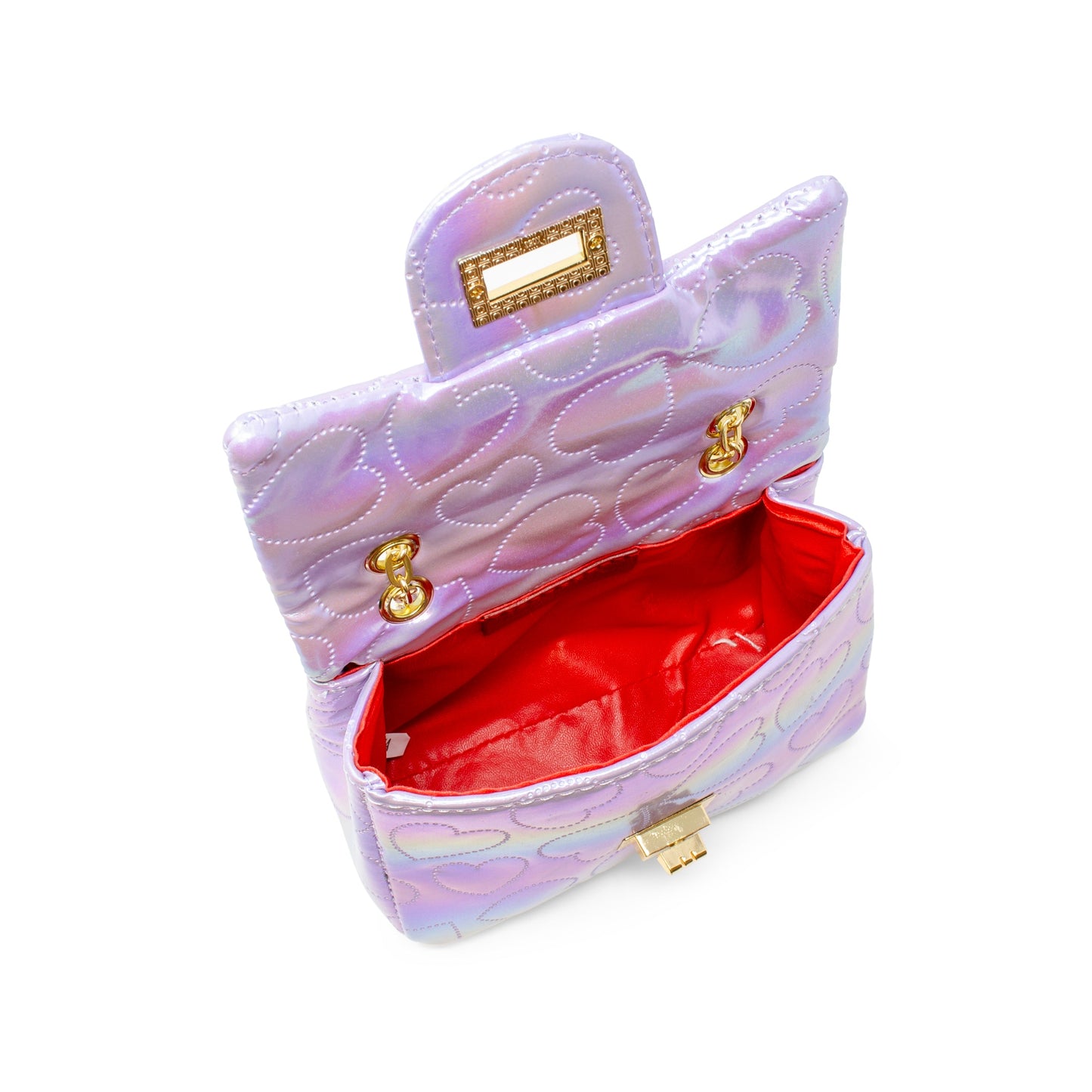 Shiny Dotted Heart Classic Handbag