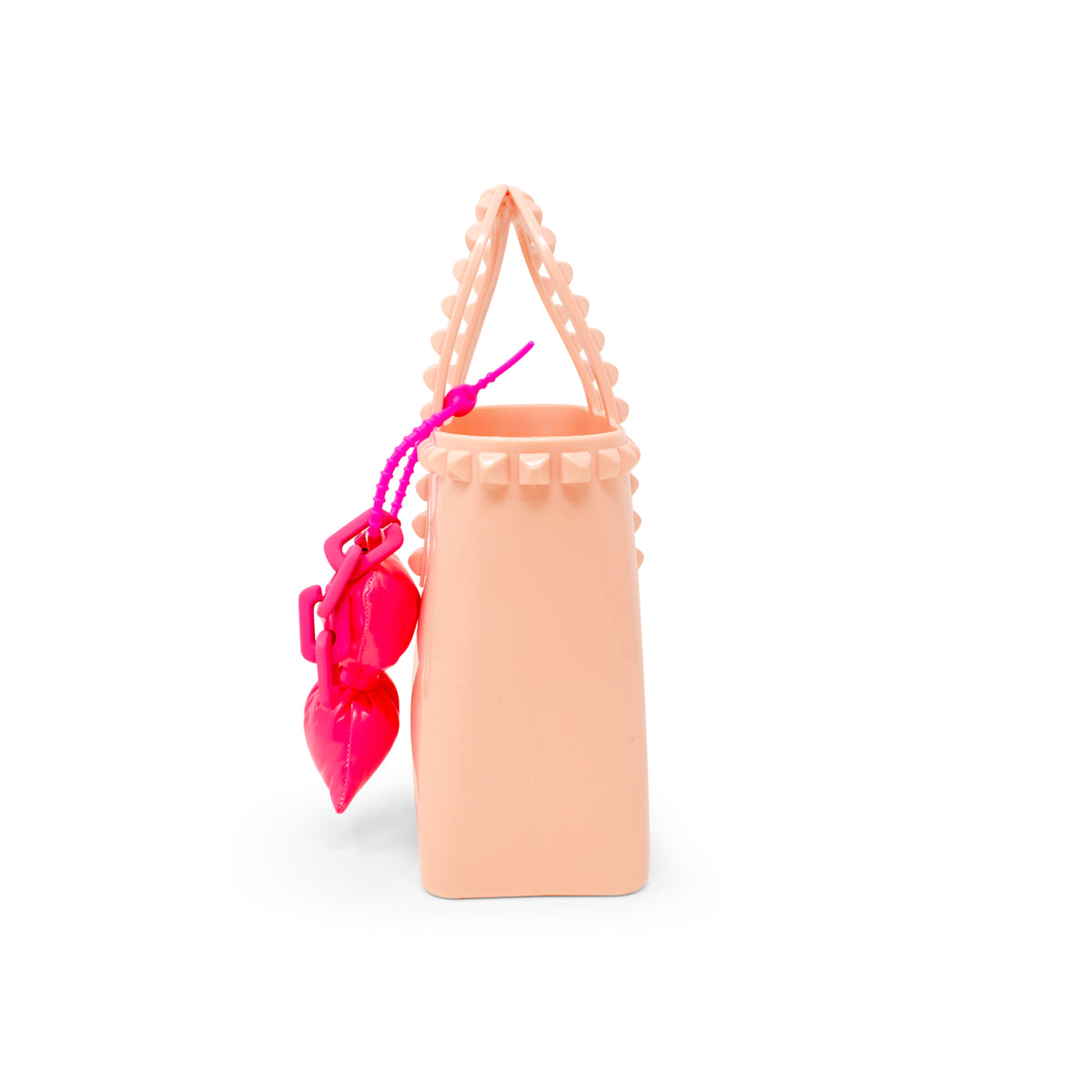 Tiny Jelly Studded Puffy Bow Charm Tote