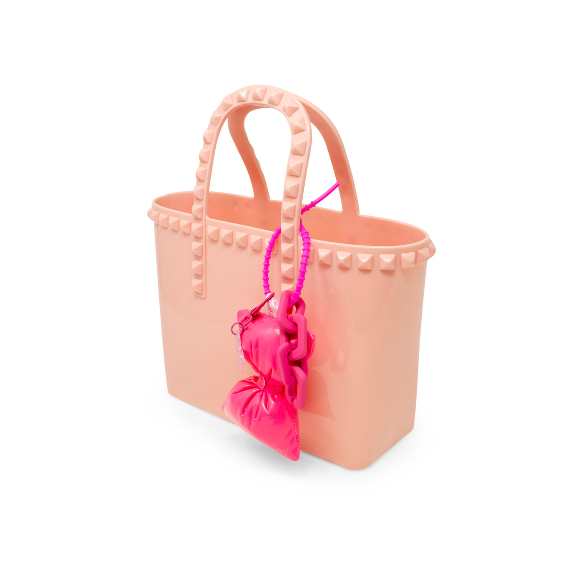 Tiny Jelly Studded Puffy Bow Charm Tote