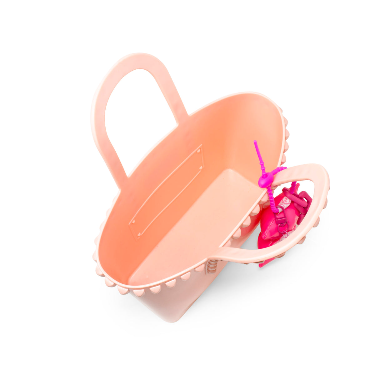 Tiny Jelly Studded Puffy Bow Charm Tote