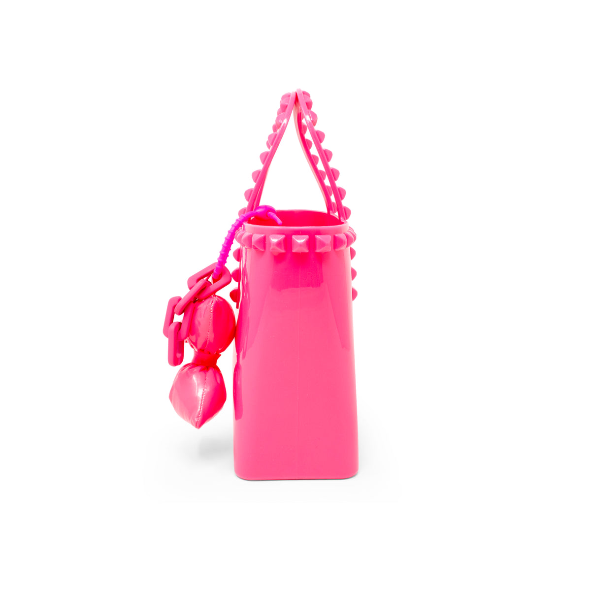 Tiny Jelly Studded Puffy Bow Charm Tote