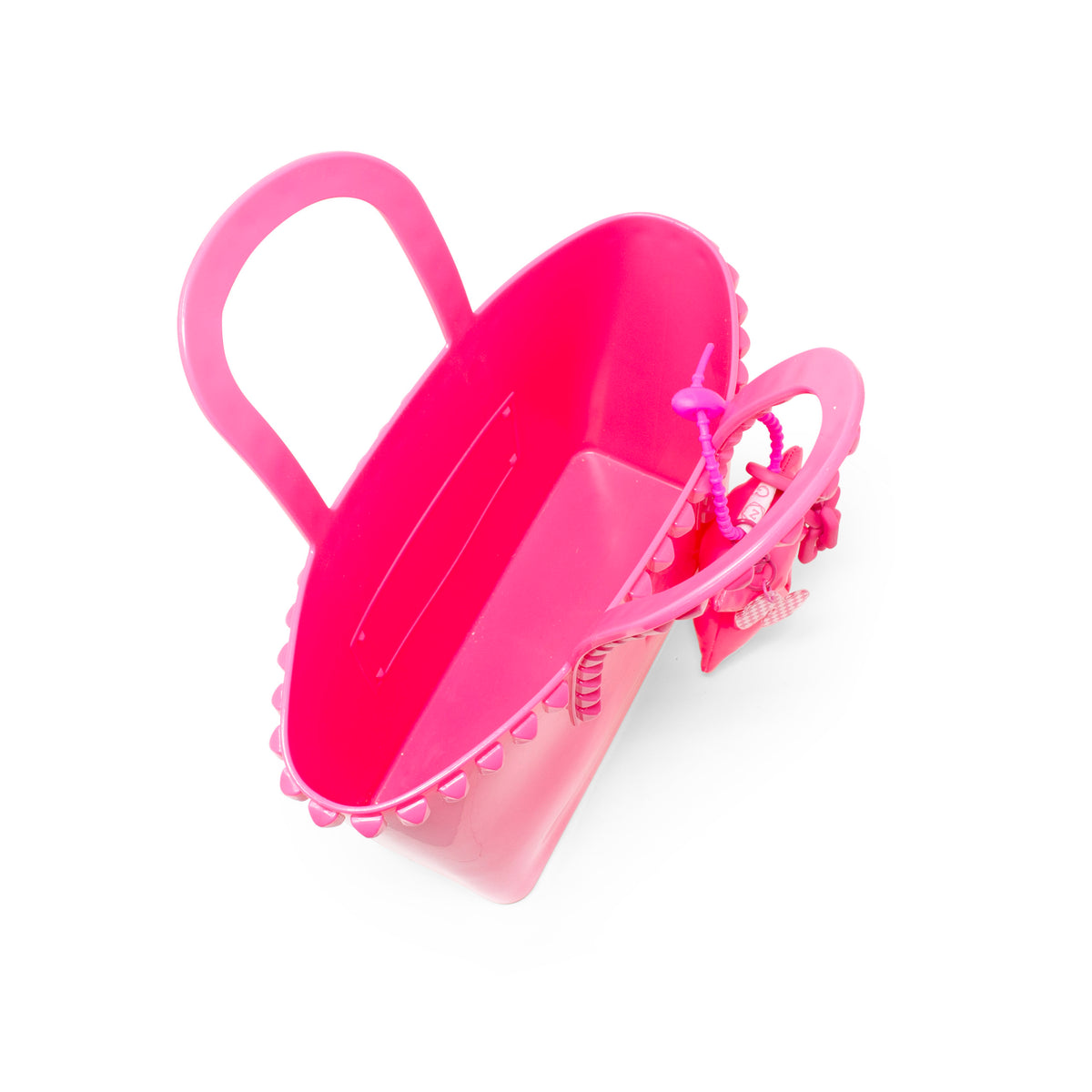 Tiny Jelly Studded Puffy Bow Charm Tote