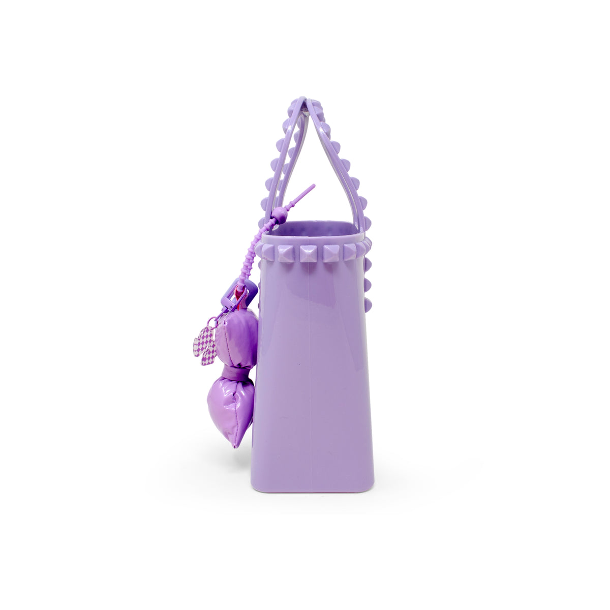 Tiny Jelly Studded Puffy Bow Charm Tote