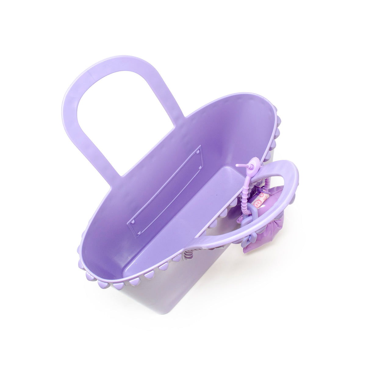Tiny Jelly Studded Puffy Bow Charm Tote
