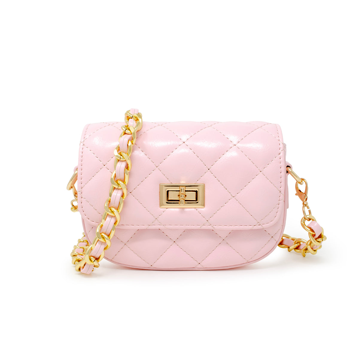 Kids Quilted Crossbody Bag with Chain Strap