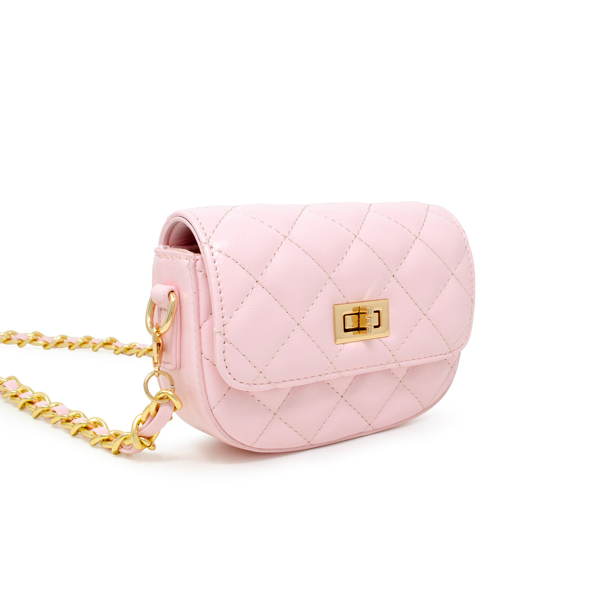 Kids Quilted Crossbody Bag with Chain Strap