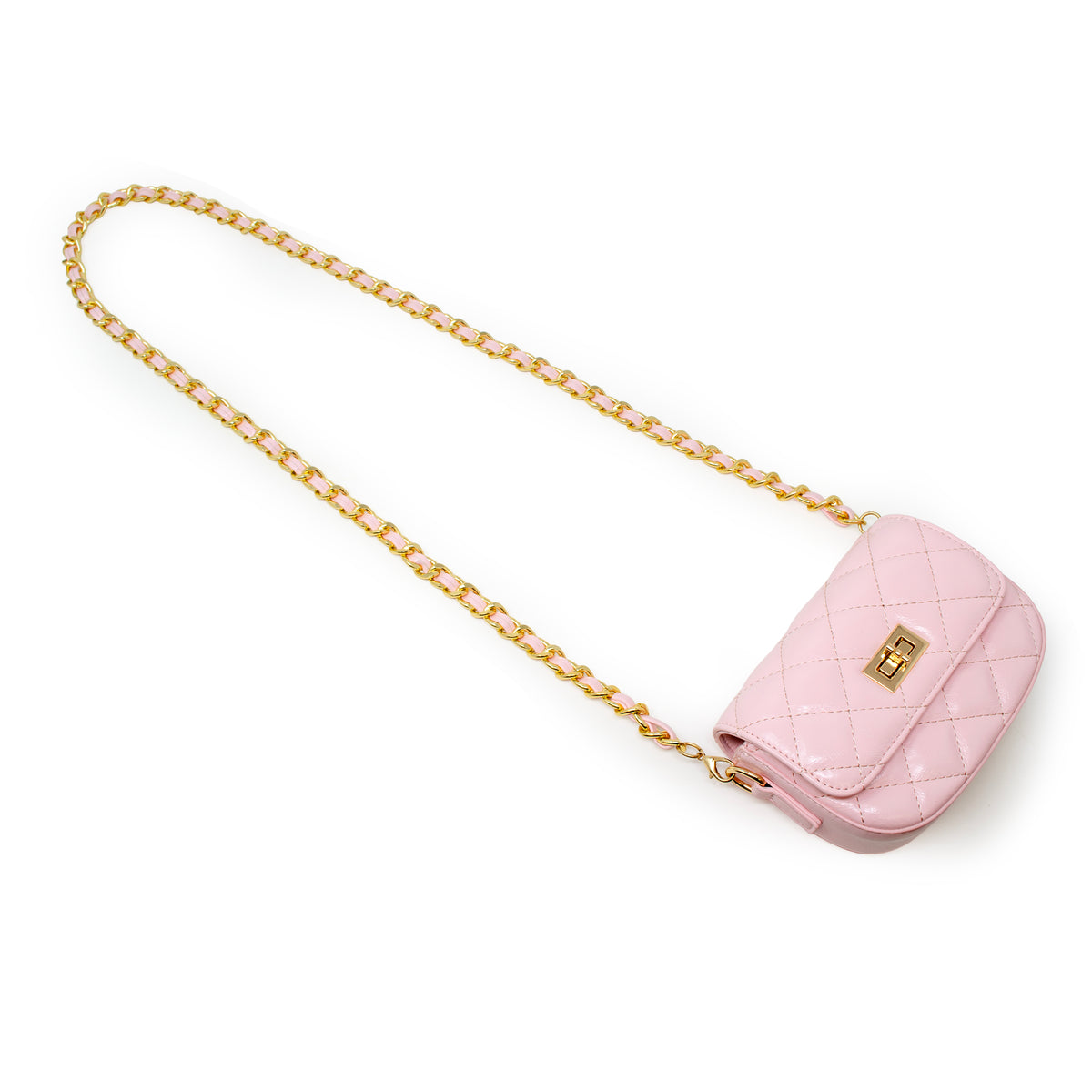 Kids Quilted Crossbody Bag with Chain Strap