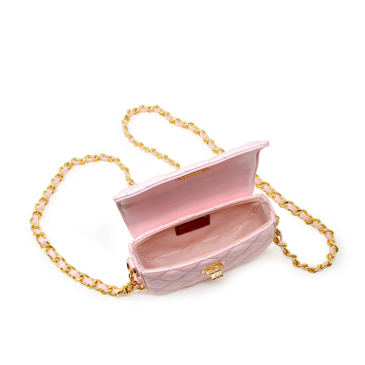 Kids Quilted Crossbody Bag with Chain Strap