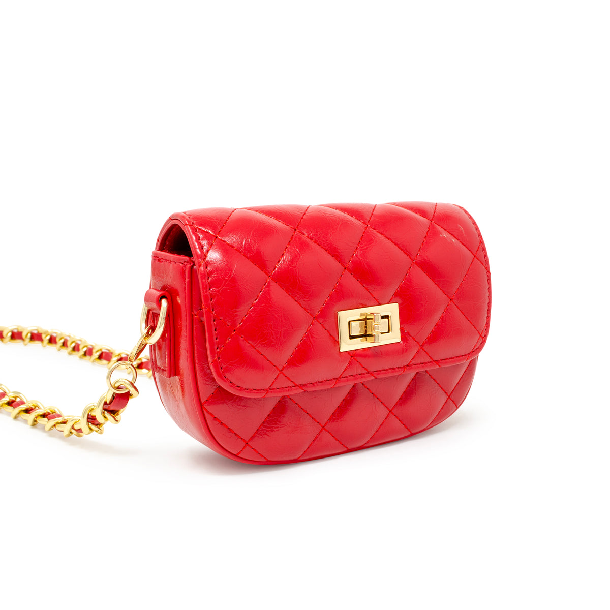 Kids Quilted Crossbody Bag with Chain Strap
