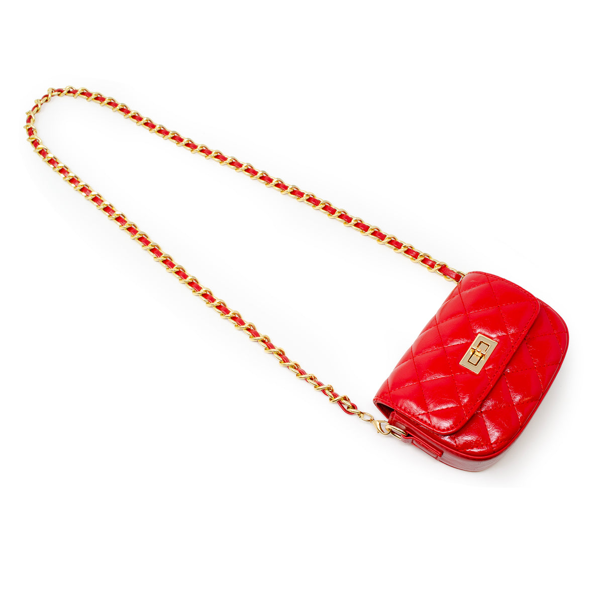 Kids Quilted Crossbody Bag with Chain Strap
