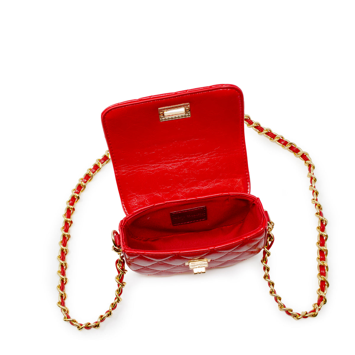 Kids Quilted Crossbody Bag with Chain Strap