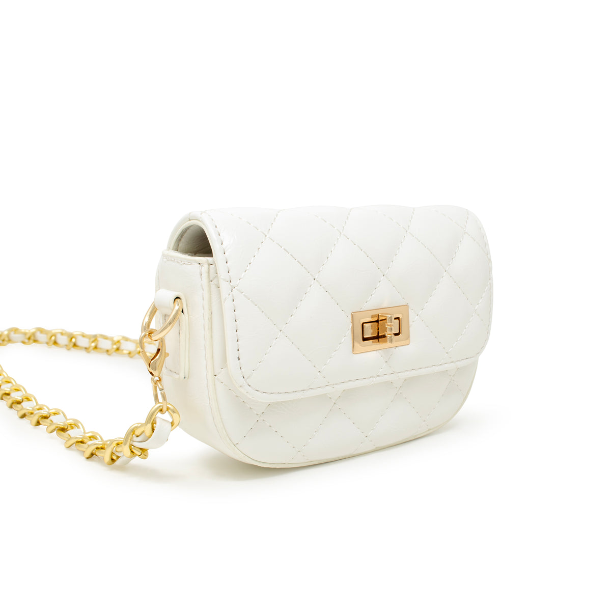 Kids Quilted Crossbody Bag with Chain Strap