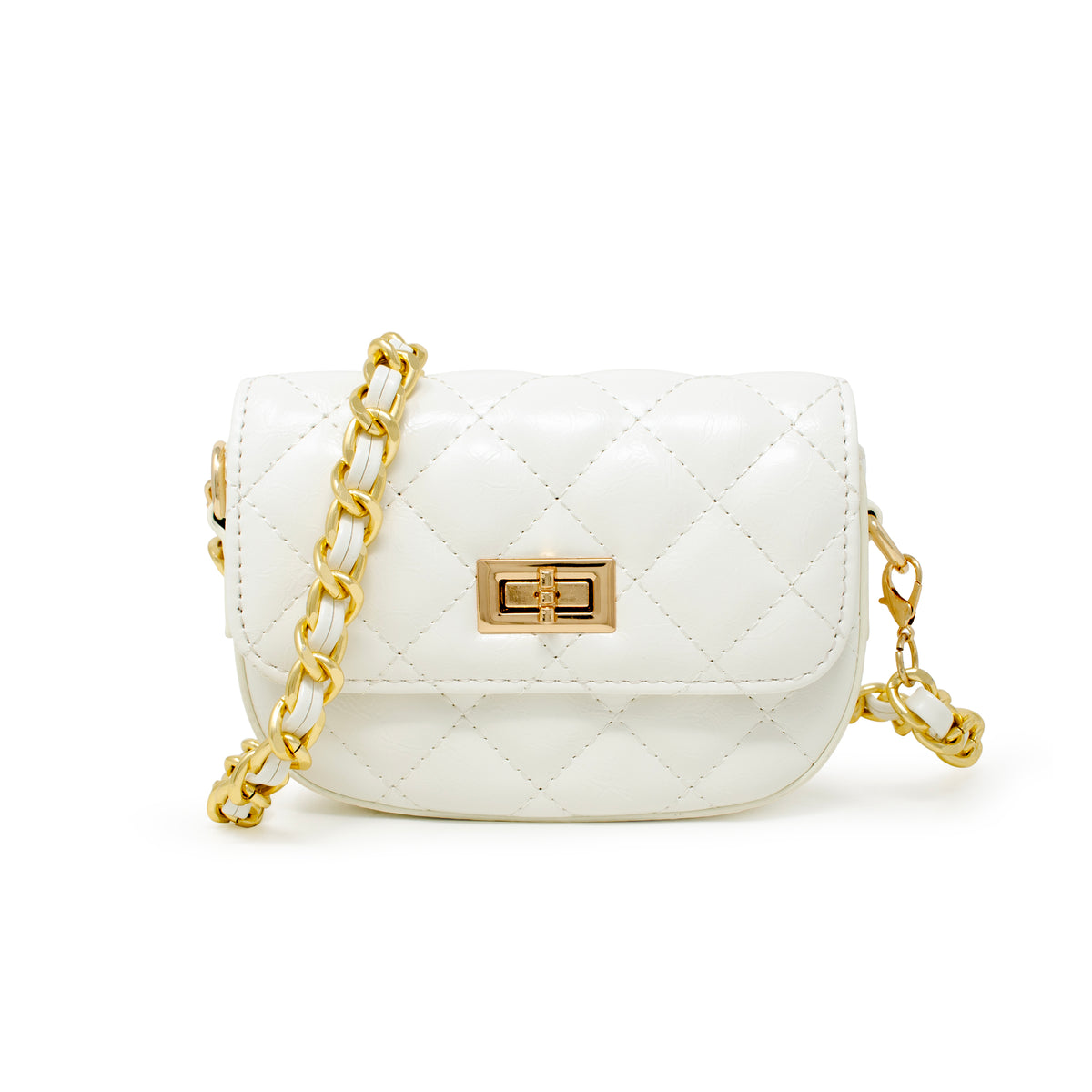 Kids Quilted Crossbody Bag with Chain Strap